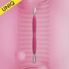 Лопатка STALEKS маникюрная с силиконовой ручкой UNIQ 10 TYPE 3 пушер округлый узкий + топорик - Фото №2