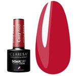 Лак на ночь Claresa COSY RED гибридный теплый красный, 5г
