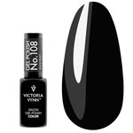 Гель лак Victoria Vynn COLOR COVER 108 Black Velvet глубокий черный 8ml