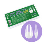 Гелевые типсы TUFI profi Full Cover Soft Gel Tips Миндаль прозрачные 240 шт (0134004)