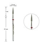 Фреза для маникюра TUFI profi PREMIUM алмазная цилиндр стрельчатый конец 862 249 018R 1,8 мм красная насечка