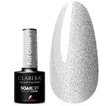 Лак гибридный Claresa FULL GLITTER 1, серебристый, глянцевый, 5 г