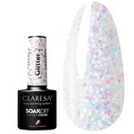 Лак для ногтей Claresa GLITTER 2 гибридный серебро с блестками 5 г