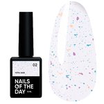 База NAILSOFTHEDAY Potal №02 молочно с с фиолетово-бирюзовой и золотой поталью 10 мл