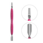 Manicure spatula with silicone handle STALEKS UNIQ 10 TYPE 5 pusher round narrow + wide straight blade