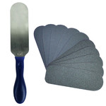 PODO TUFI profi PREMIUM metallic pedicure base file with silicone handle with changeable files 80/180 grit (0300685)