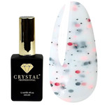 База для ногтей Crystal Base Yogurt №3 молочный с черно-красной крошкой 12 мл