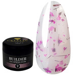 Гель для наращивания Crystal Builder Gel Spring Nude 9 нежно-бежевый с сухоцветами 15 мл