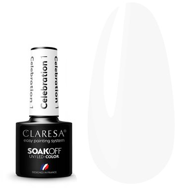 Claresa Гель лак CELEBRATION белый 5g