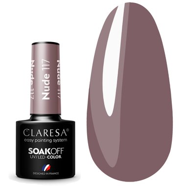 Лак для ногтей Claresa Hybrid NUDE 117 холодный бежевый, 5г