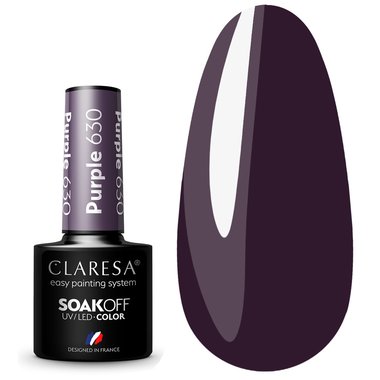 Лак Claresa гибридный PURPLE 630 черный фиолетовый, 5г