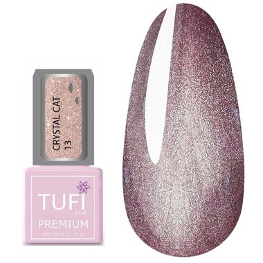 Гель-лак TUFI Profi PREMIUM Crystal Cat 13 розовый опал 8 мл (0103070) - Фото №1