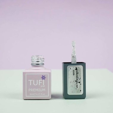 Топ TUFI profi PREMIUM Diamond Potal c поталью и шиммером серебро 8 мл (0125765) - Фото №3