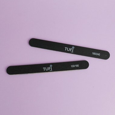 Пилочка TUFI profi PREMIUM прямая черная 180/240, 17,8 см 1 шт (0122191) - Фото №3