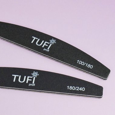 Пилочка TUFI profi PREMIUM полукруг черная 180/240, 17,8 см 1 шт (0122156) - Фото №3