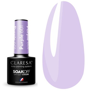 Лак Claresa гибридный PURPLE 601 сиреневый, 5г