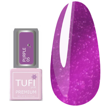 Гель-лак TUFI profi PREMIUM Purple 05 сангрия с блестками 8мл (0102497) - Фото №1