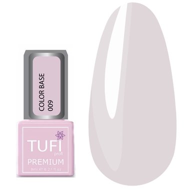 Цветная база TUFI profi PREMIUM Color Base 009 полупрозрачная розовый беж 8 мл (0103708) - Фото №1