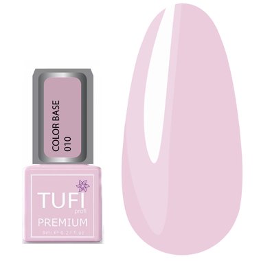 Цветная база TUFI profi PREMIUM Color Base 010 полупрозрачная розовый персик 8 мл (0103709) - Фото №1