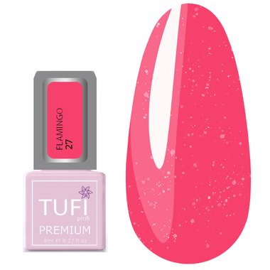 Гель-лак TUFI profi PREMIUM Flamingo 27 розовый блеск 8мл (0132495) - Фото №1