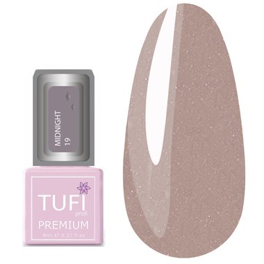 Гель-лак TUFI profi PREMIUM Midnight 19 ледяная лаванда с блестками 8мл (0102637) - Фото №1