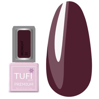 Гель-лак TUFI profi PREMIUM Midnight 22 фиолетовое вино 8мл (0121260) - Фото №1