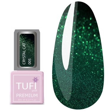 Гель-лак TUFI profi PREMIUM Crystal Cat 05 изумруд 8 мл (0100512) - Фото №1