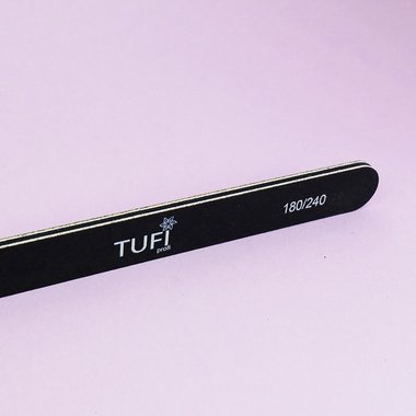 Пилочка TUFI profi PREMIUM прямая черная 180/240 грит 17,8 см 25 шт (0122190) - Фото №3