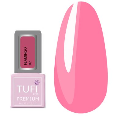 Гель-лак TUFI profi PREMIUM Flamingo 07 розовый заход солнца 8 мл (0121298) - Фото №1