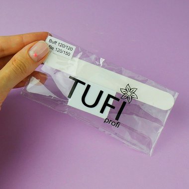 Набор одноразовый TUFI profi PREMIUM пилочка 120/150 и баф 120/120 белый (0102944) - Фото №4