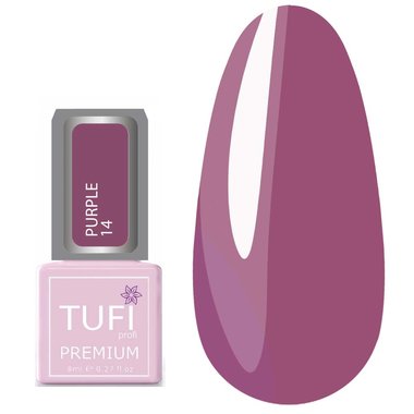 Гель-лак TUFI profi PREMIUM Purple 14 светло-малиновый 8мл (0102507) - Фото №1