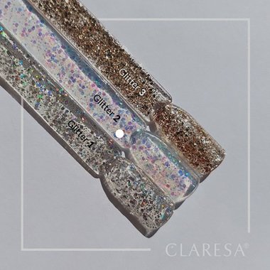 Лак для ногтей Claresa GLITTER 2 гибридный серебро с блестками 5 г - Фото №2