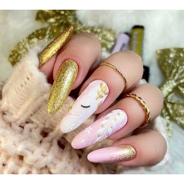 Лак для ногтей Claresa GLITTER 3 золотой гибридный с блеском 5 г - Фото №3