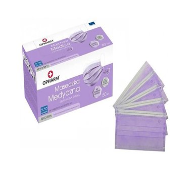 Медицинская маска Opharm фиолетовая 50 шт - Фото №2