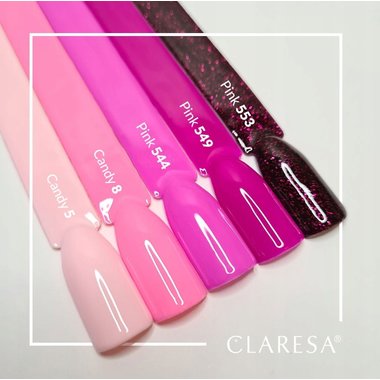 Гель-лак Claresa PINK 551 яркий розовый с шиммером 5 мл - Фото №3