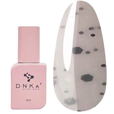 База DNKa Cover  Base №037A светло-бежевый с черными и белыми многогранными частицами 12 мл