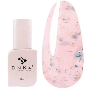 База DNKa Cover  Base №010B натуральный розовато-бежевый с кусочками патриотической потальи 12 мл