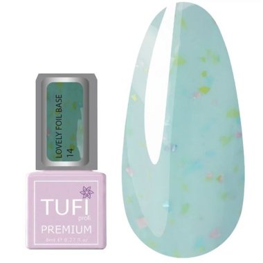 База TUFI profi PREMIUM Lovely Foil Base с фольгой 14 бирюза 8 мл - Фото №1