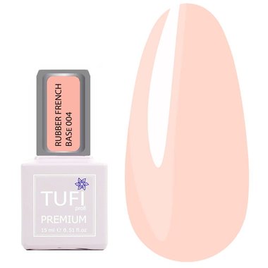 База TUFI profi PREMIUM Rubber French Base 004 клубника со сливками 15 мл - Фото №1