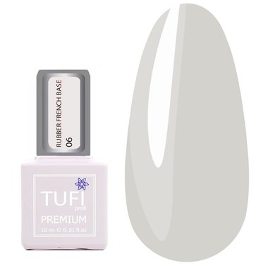 База TUFI profi PREMIUM Rubber French Base 006 молочная девочка 15 мл - Фото №1