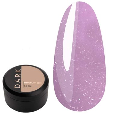 Гель для наращивания DARK Medium Gel №35 розовый с блестками, 15 мл - Фото №1