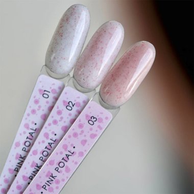 База Dark Pro Base Pink Potal 2 розовый с поталью, 15 ml - Фото №4