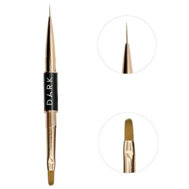 Кисть Dark Brush двусторонняя черная матовая (лайнер 10 мм + гель 12 мм)