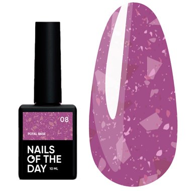 База NAILSOFTHEDAY Potal №08 темно-фиолетовый с розовой поталью 10 мл - Фото №1