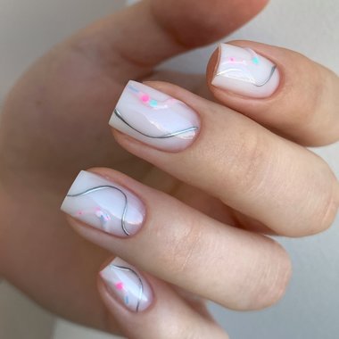База NAILSOFTHEDAY Potal №29 розовый с разноцветной поталью 10 мл - Фото №3