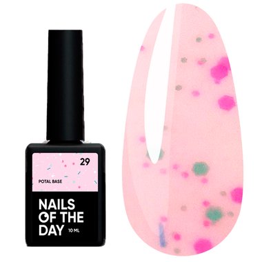 База NAILSOFTHEDAY Potal №29 розовый с разноцветной поталью 10 мл - Фото №1