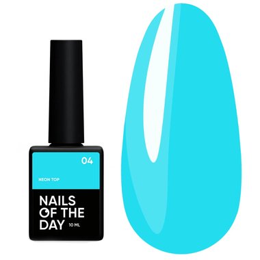 Топ NAILSOFTHEDAY Neon top 04 голубой, 10 ml - Фото №1