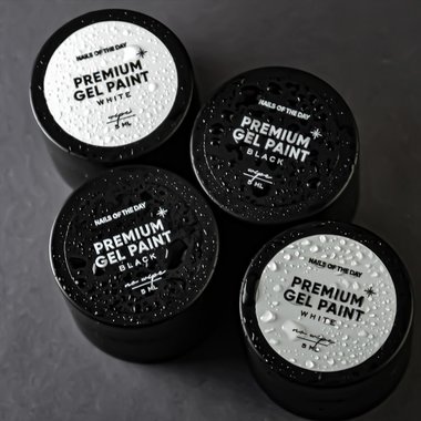 Гель-краска NAILSOFTHEDAY Premium gel paint Black wipe, 5 ml - Фото №3