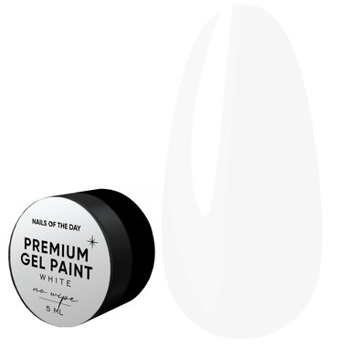 Гель-краска NAILSOFTHEDAY Premium gel paint White no wipe, 5 ml - Фото №1