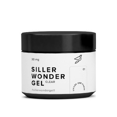 Гель для наращивания Siller UV/LED One Phase Wonder Gel № 1 прозрачный 30 мл (Clear) (u0000008786) - Фото №1